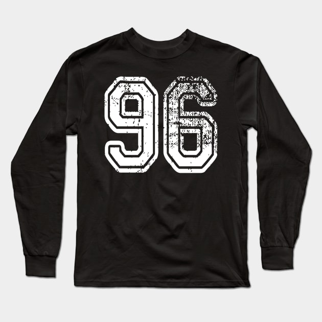 Number 96 Grungy in white Long Sleeve T-Shirt by Sterling